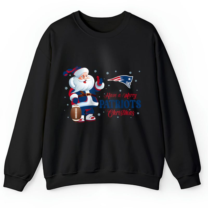 New England Patriots Merry Christmas NFL Gift For Fan Cute Santa Hohoho Unisex Sweatshirt TAH20928