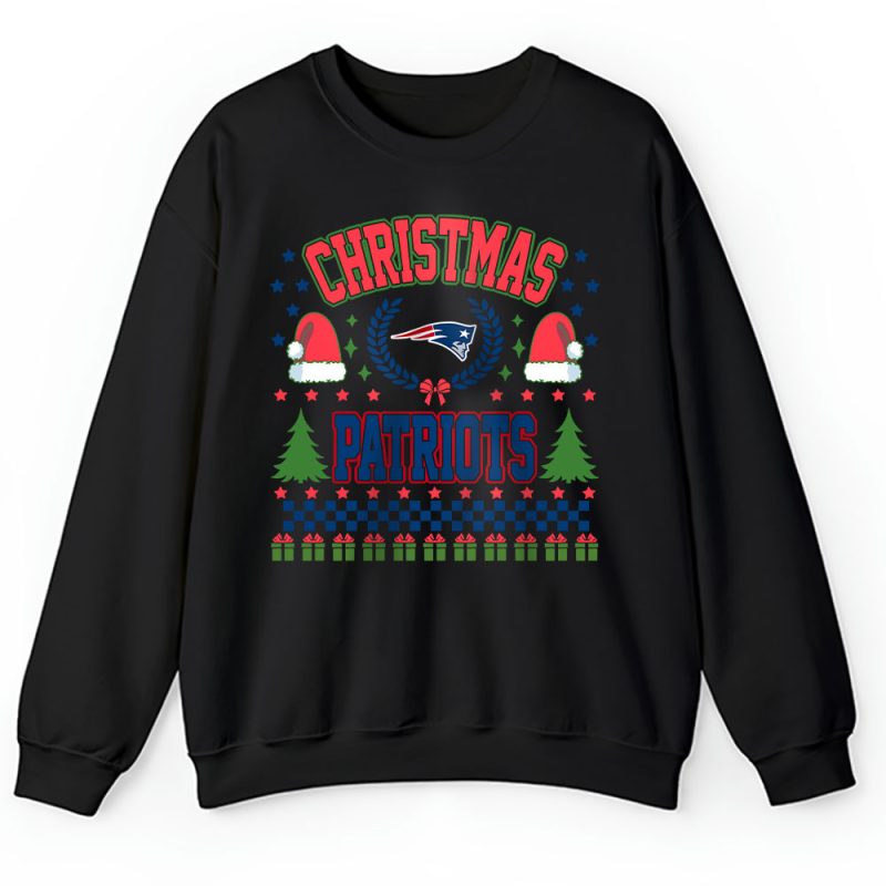 New England Patriots Merry Christmas NFL Gift For Fan Cute Santa Hohoho Unisex Sweatshirt TAH20936