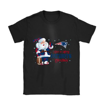 New England Patriots Merry Christmas NFL Gift For Fan Cute Santa Hohoho Unisex T-Shirt Cotton Tee TAT20928