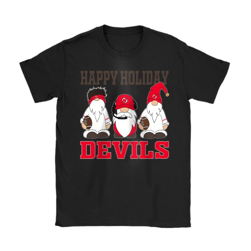 New Jersey Devils Merry Christmas NHL Gift For Fan Christmas Gnomes Unisex T-Shirt Cotton Tee TAT21478