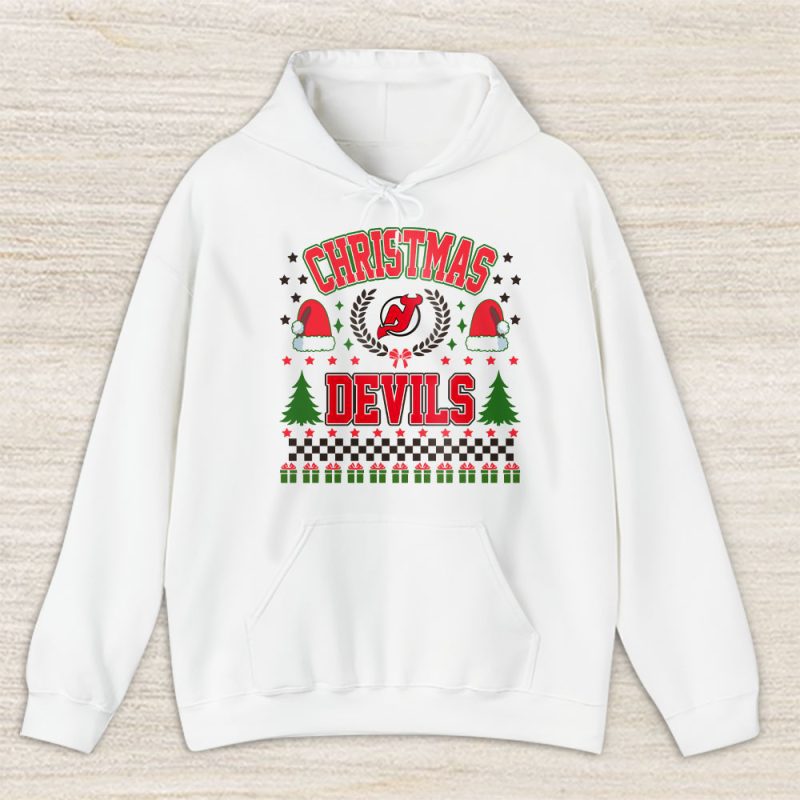 New Jersey Devils Merry Christmas NHL Gift For Fan Cute Santa Hohoho Unisex Hoodie TAS21823