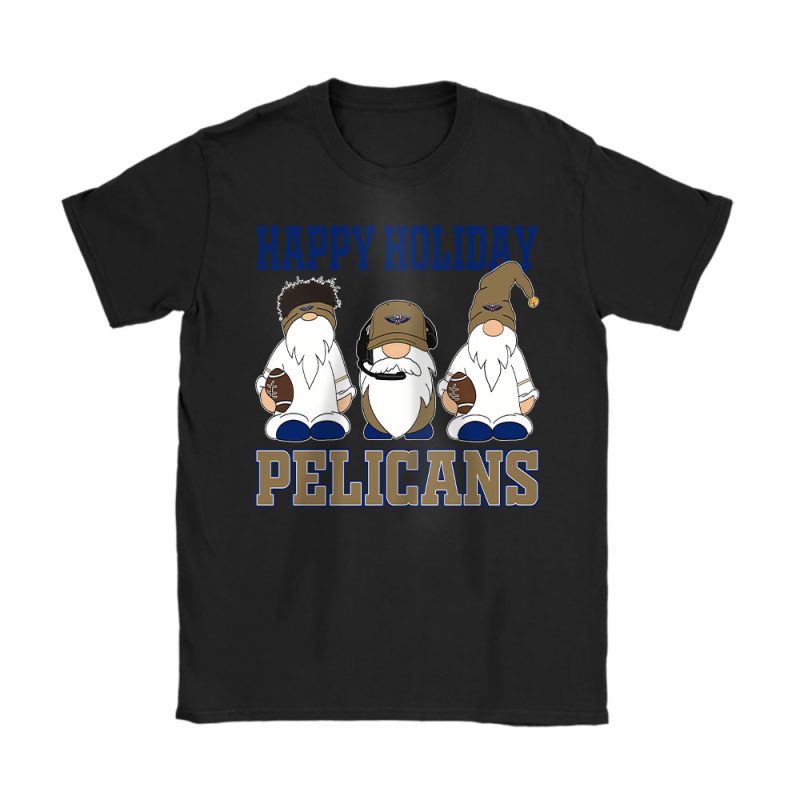 New Orleans Pelicans Merry Christmas NBA Gift For Fan Christmas Gnomes Unisex T-Shirt Cotton Tee TAT21481