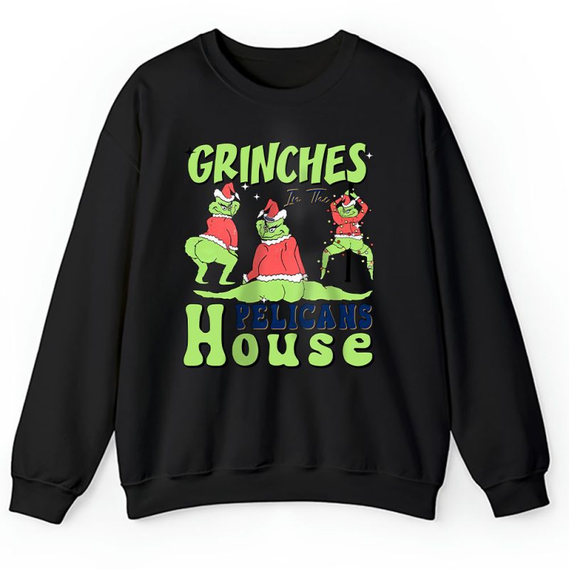 New Orleans Pelicans Merry Christmas NBA Gift For Fan Cute Grinch Unisex Sweatshirt TAH21825