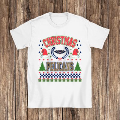 New Orleans Pelicans Merry Christmas NBA Gift For Fan Cute Santa Hohoho Unisex T-Shirt Cotton Tee TAT21827