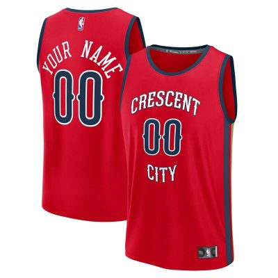 New Orleans Pelicans Youth Custom Fast Break Jersey - Red - Statement Edition