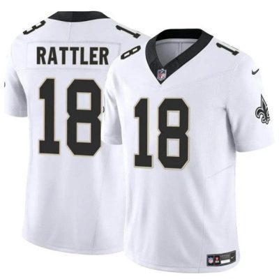 New Orleans Saints #18 Spencer Rattler White F.U.S.E. Vapor Limited Football Stitched Jersey