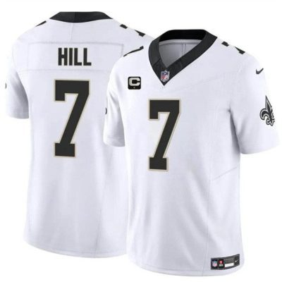 New Orleans Saints #7 Taysom Hill White 2024 F.U.S.E. With 1-Star C Patch Vapor Limited Football Stitched Jersey