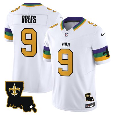 New Orleans Saints #9 Drew Brees White 2024 F.U.S.E. Vapor Limited Football Stitched Jersey