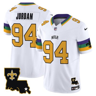 New Orleans Saints #94 Cameron Jordan White 2024 F.U.S.E. Vapor Limited Football Stitched Jersey