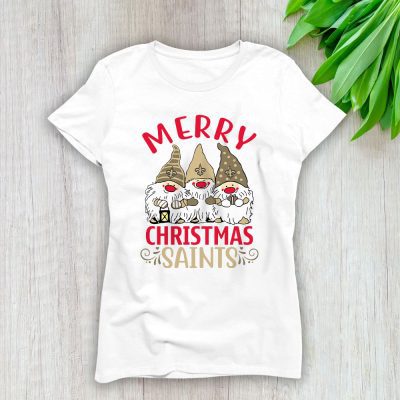 New Orleans Saints Merry Christmas NFL Gift For Fan Christmas Gnomes Lady T-Shirt Women Tee LTL20954