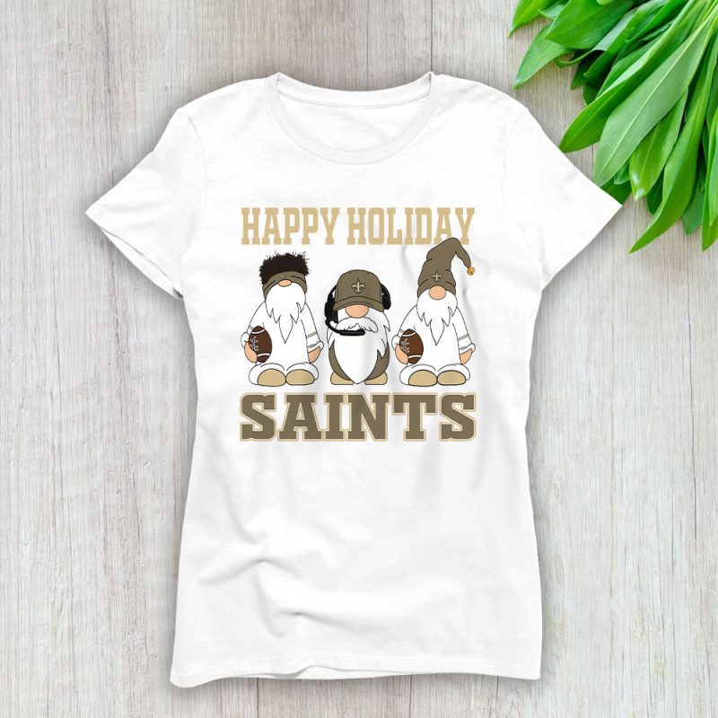 New Orleans Saints Merry Christmas NFL Gift For Fan Christmas Gnomes Lady T-Shirt Women Tee LTL20960