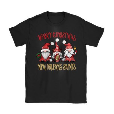 New Orleans Saints Merry Christmas NFL Gift For Fan Christmas Gnomes Unisex T-Shirt Cotton Tee TAT20953