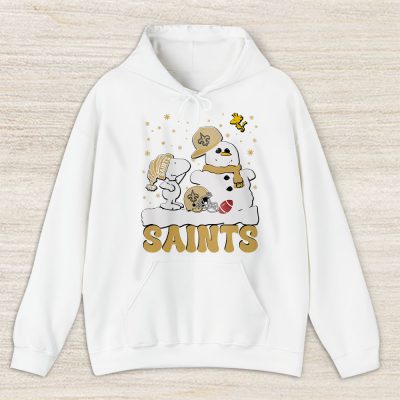 New Orleans Saints Merry Christmas NFL Gift For Fan Christmas Snoopy And Snow Man Unisex Hoodie TAS20962