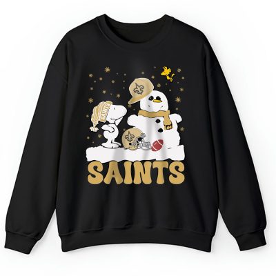 New Orleans Saints Merry Christmas NFL Gift For Fan Christmas Snoopy And Snow Man Unisex Sweatshirt TAH20962