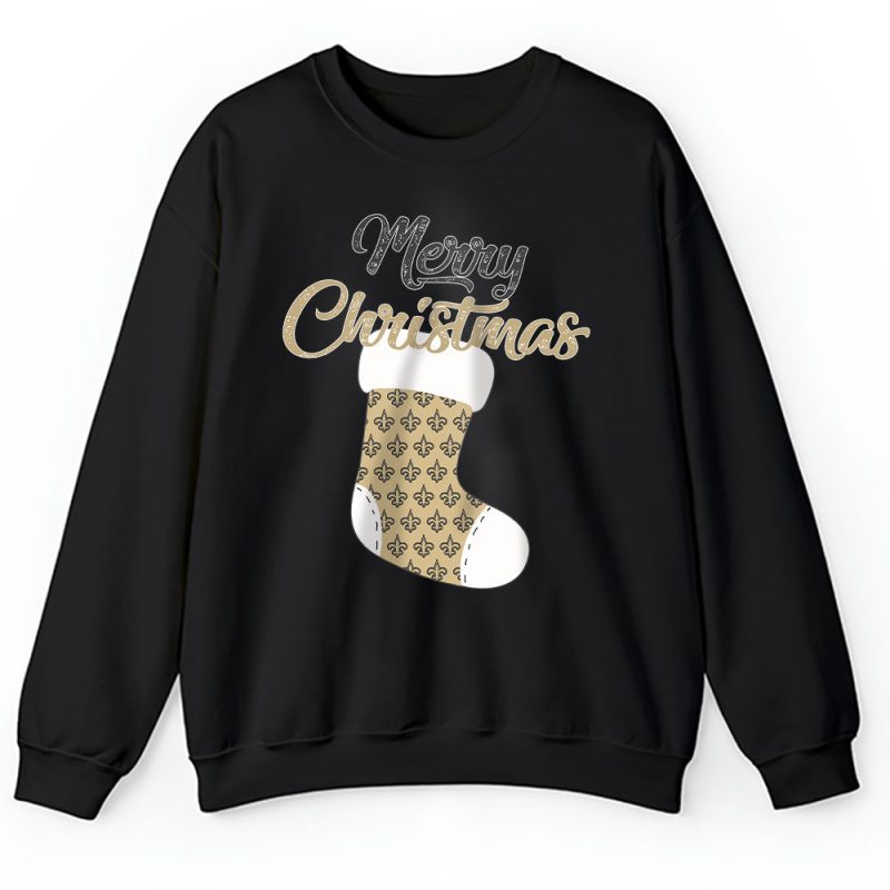 New Orleans Saints Merry Christmas NFL Gift For Fan Christmas Stocking Unisex Sweatshirt TAH20952