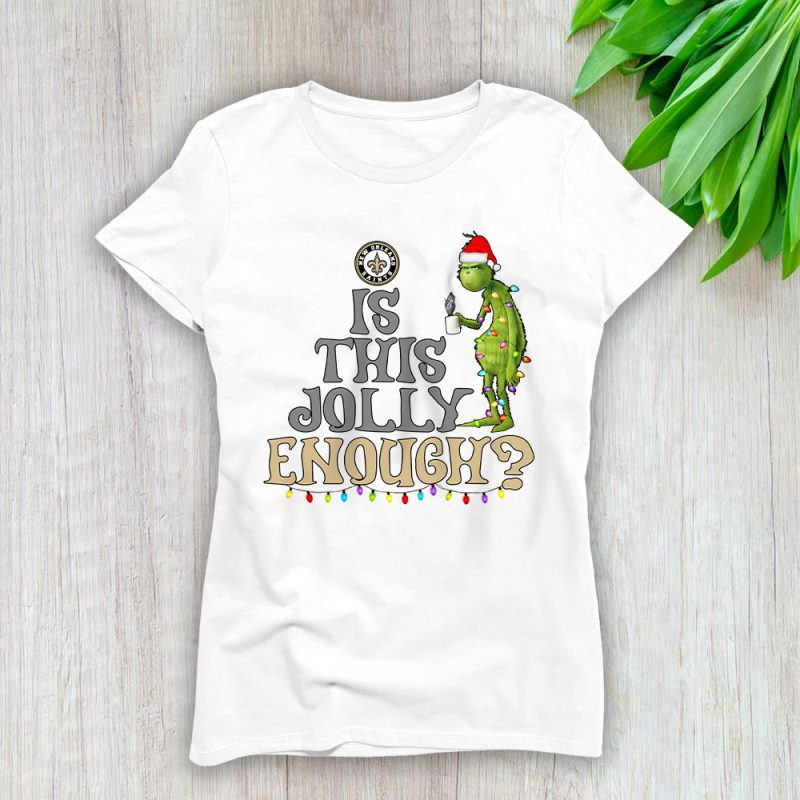 New Orleans Saints Merry Christmas NFL Gift For Fan Cute Grinch Lady T-Shirt Women Tee LTL20959