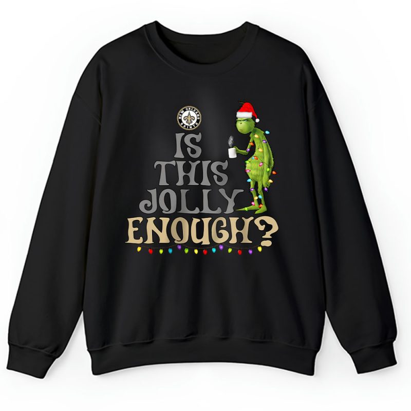 New Orleans Saints Merry Christmas NFL Gift For Fan Cute Grinch Unisex Sweatshirt TAH20959