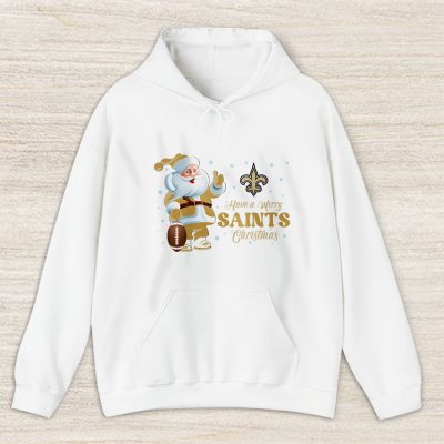 New Orleans Saints Merry Christmas NFL Gift For Fan Cute Santa Hohoho Unisex Hoodie TAS20963