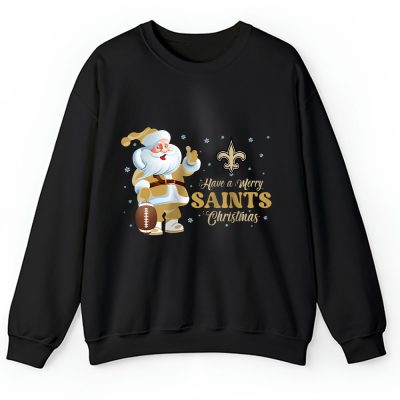 New Orleans Saints Merry Christmas NFL Gift For Fan Cute Santa Hohoho Unisex Sweatshirt TAH20963