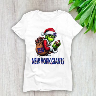 New York Giants Merry Christmas NFL Gift For Fan Cute Grinch Lady T-Shirt Women Tee LTL20979