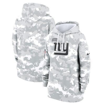 New York Giants Women's 2024 Salute To Service Club Fleece Pullover Hoodie - Arctic Camo