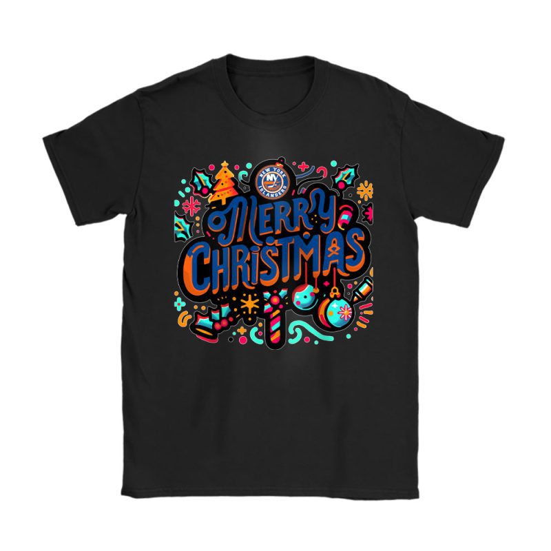 New York Islanders Merry Christmas NHL Gift For Fan Christmas Funny Unisex T-Shirt Cotton Tee TAT21486