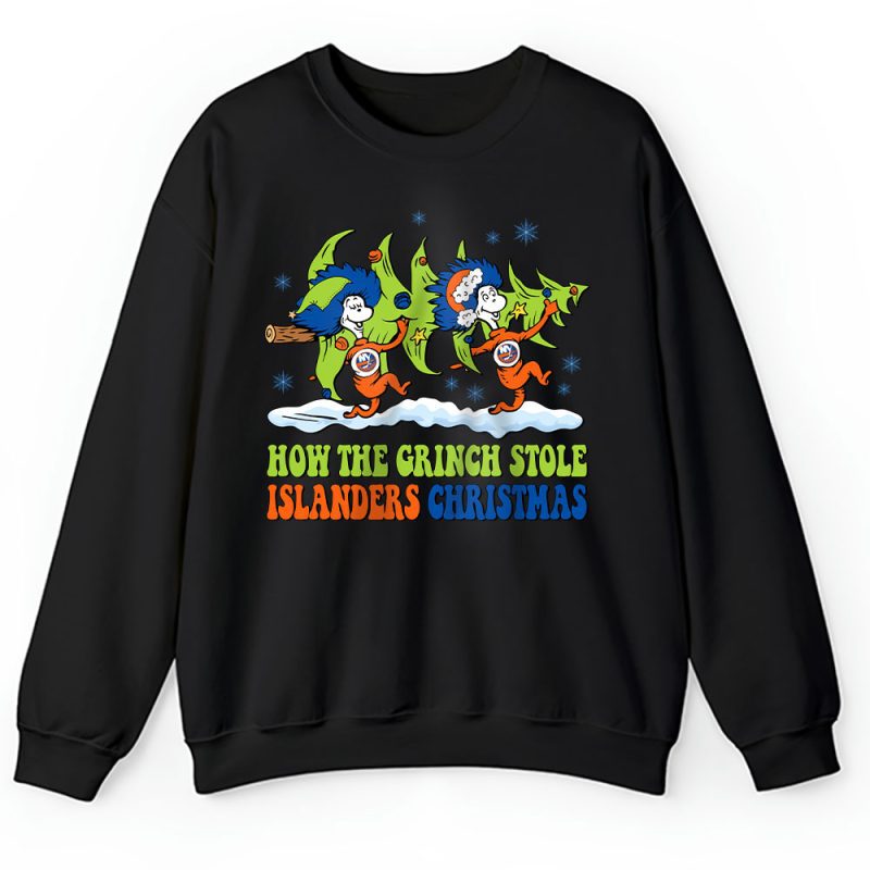 New York Islanders Merry Christmas NHL Gift For Fan Cute Grinch Unisex Sweatshirt TAH21832