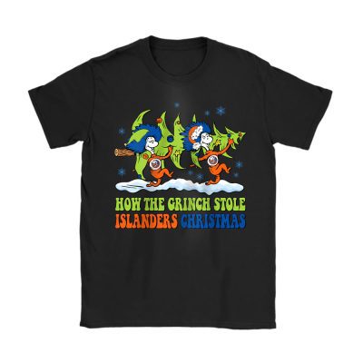 New York Islanders Merry Christmas NHL Gift For Fan Cute Grinch Unisex T-Shirt Cotton Tee TAT21832