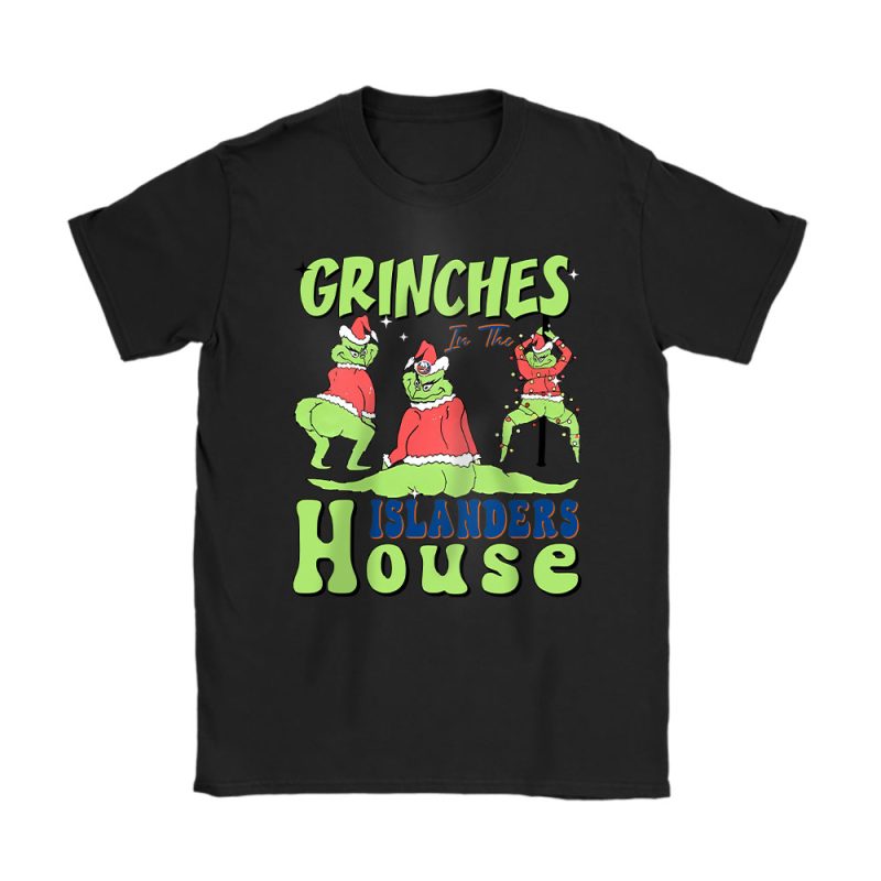 New York Islanders Merry Christmas NHL Gift For Fan Cute Grinch Unisex T-Shirt Cotton Tee TAT21833