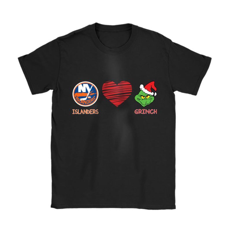 New York Islanders Merry Christmas NHL Gift For Fan Cute Grinch Unisex T-Shirt Cotton Tee TAT21834