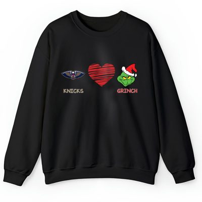 New York Knicks Merry Christmas NBA Gift For Fan Cute Grinch Unisex Sweatshirt TAH21838