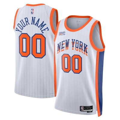 New York Knicks Unisex 2024/25 Custom Swingman Jersey - City Edition - White