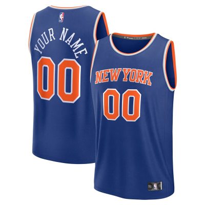 New York Knicks Youth Custom Fast Break Jersey - Blue - Icon Edition