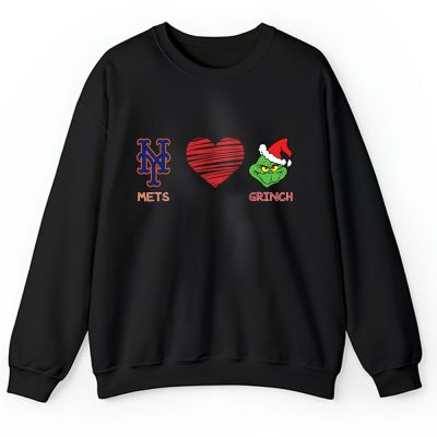 New York Mets Merry Christmas MLB Gift For Fan Cute Grinch Unisex Sweatshirt TAH21842