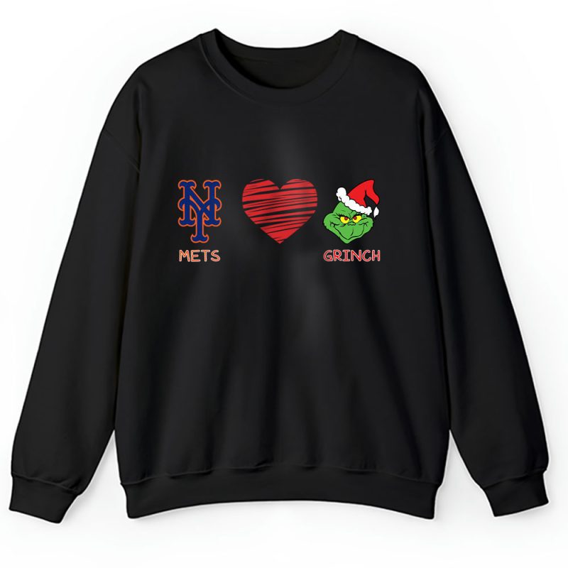 New York Mets Merry Christmas MLB Gift For Fan Cute Grinch Unisex Sweatshirt TAH21842