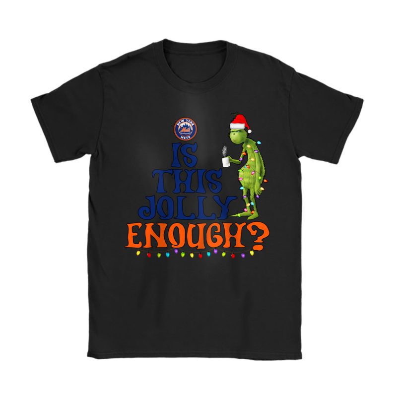 New York Mets Merry Christmas MLB Gift For Fan Cute Grinch Unisex T-Shirt Cotton Tee TAT21494