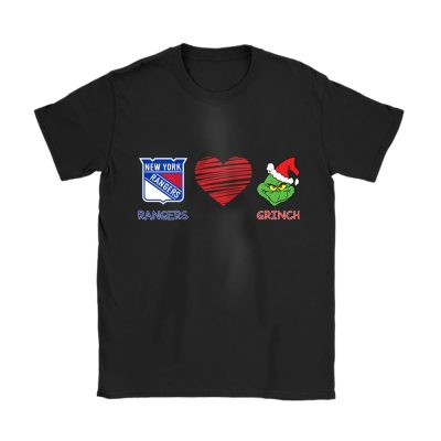 New York Rangers Merry Christmas NHL Gift For Fan Cute Grinch Unisex T-Shirt Cotton Tee TAT21846