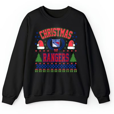 New York Rangers Merry Christmas NHL Gift For Fan Cute Santa Hohoho Unisex Sweatshirt TAH21847