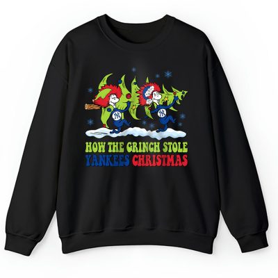 New York Yankees Merry Christmas MLB Gift For Fan Cute Grinch Unisex Sweatshirt TAH21848