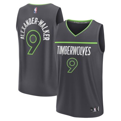 Nickeil Alexander-Walker Minnesota Timberwolves Fast Break Replica Player Jersey - Statement Edition - Black