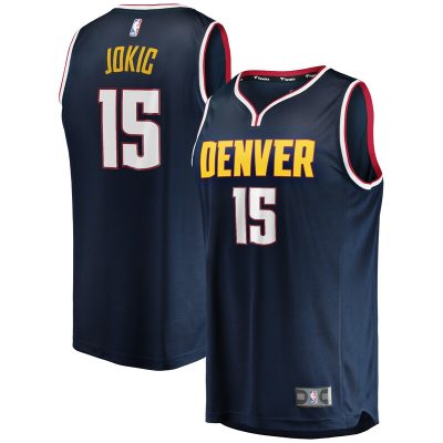 Nikola Jokic Denver Nuggets 2019/20 Fast Break Replica Player Jersey - Icon Edition - Navy