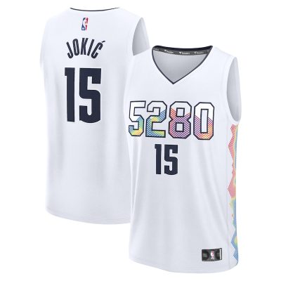 Nikola Jokic Denver Nuggets Youth 2024/25 Fast Break Player Jersey - City Edition - White