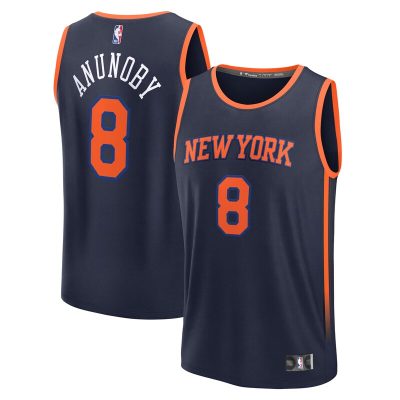 OG Anunoby New York Knicks Fast Break Player Jersey - Statement Edition - Navy