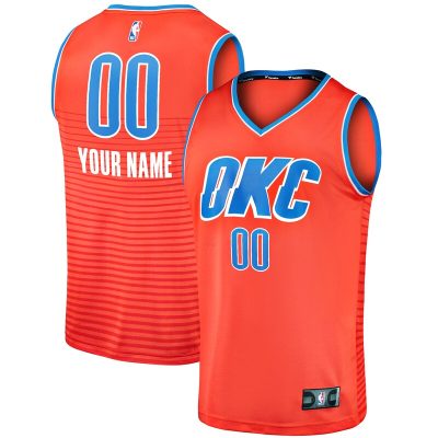 Oklahoma City Thunder Fast Break Custom Replica Jersey - Orange - Statement Edition