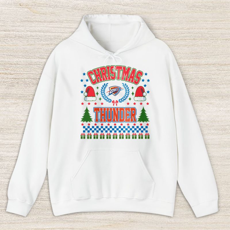 Oklahoma City Thunder Merry Christmas NBA Gift For Fan Cute Santa Hohoho Unisex Hoodie TAS21859