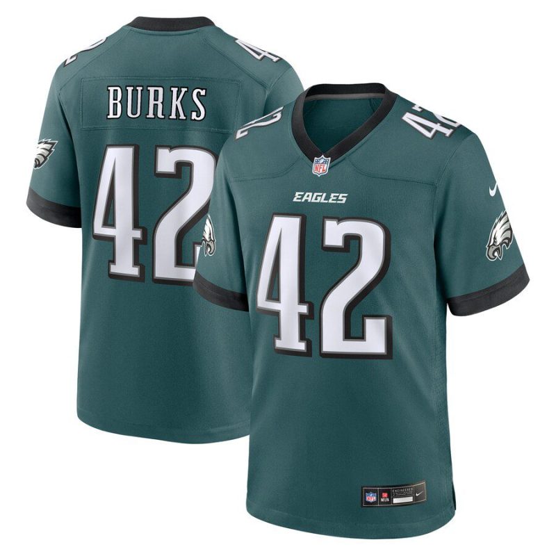 Oren Burks Philadelphia Eagles Game Jersey - Midnight Green