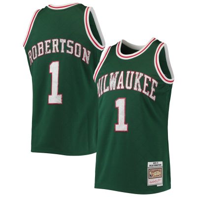 Oscar Robertson Milwaukee Bucks 1996/97 Hardwood Classics NBA 75th Anniversary Diamond Swingman Jersey - Green