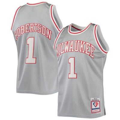 Oscar Robertson Milwaukee Bucks 75th Anniversary 1971/72 Hardwood Classics Swingman Jersey - Silver