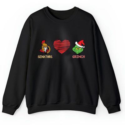 Ottawa Senators Merry Christmas NHL Gift For Fan Cute Grinch Unisex Sweatshirt TAH21866