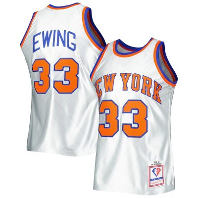 Patrick Ewing New York Knicks 1985/86 Hardwood Classics 75th Anniversary Swingman Jersey - Platinum